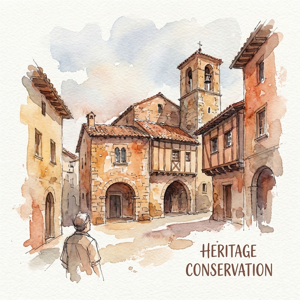 Heritage conservation watercolor